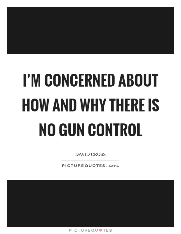I'm concerned about how and why there is no gun control Picture Quote #1