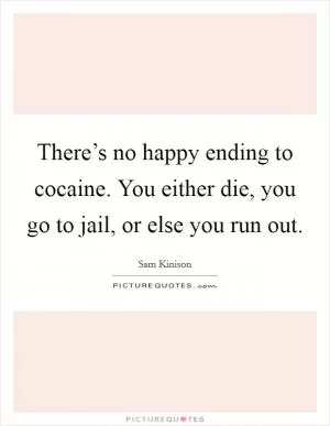 There’s no happy ending to cocaine. You either die, you go to jail, or else you run out Picture Quote #1
