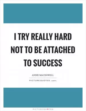 I try really hard not to be attached to success Picture Quote #1