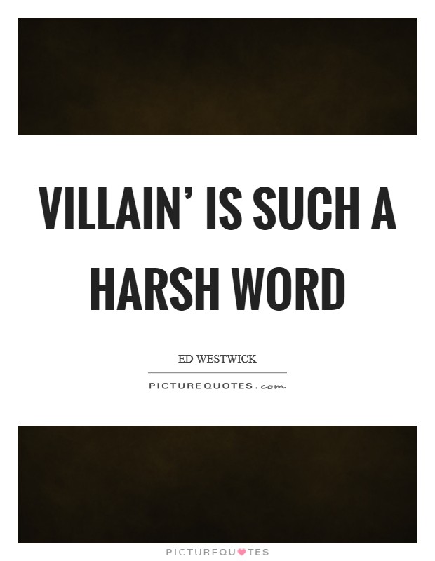Villain' is such a harsh word Picture Quote #1