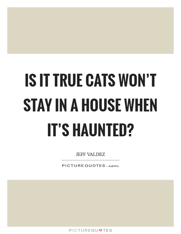 Is it true cats won't stay in a house when it's haunted? Picture Quote #1