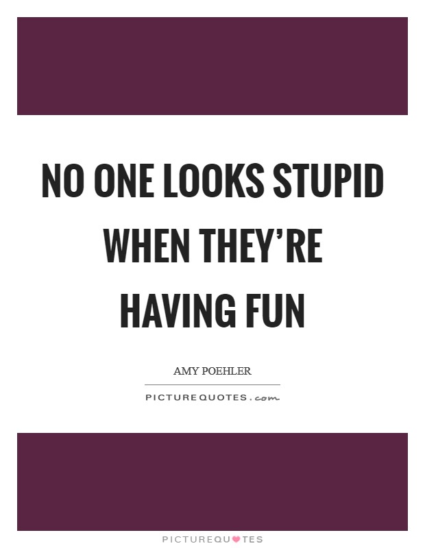 No one looks stupid when they're having fun Picture Quote #1
