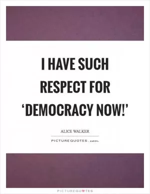 I have such respect for ‘Democracy Now!’ Picture Quote #1