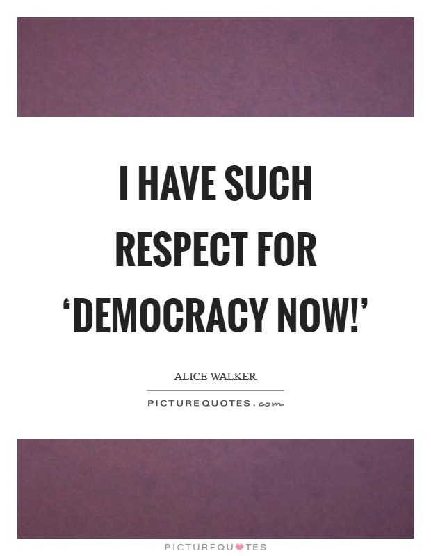 I have such respect for ‘Democracy Now!' Picture Quote #1