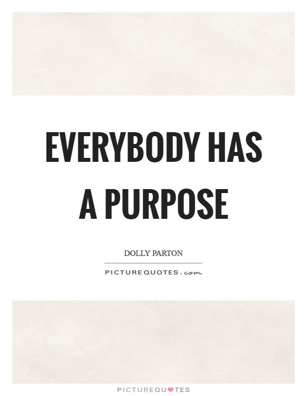 Everybody has a purpose Picture Quote #1