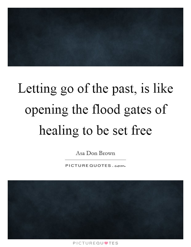 Letting go of the past, is like opening the flood gates of healing to be set free Picture Quote #1