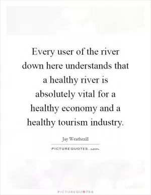 Every user of the river down here understands that a healthy river is absolutely vital for a healthy economy and a healthy tourism industry Picture Quote #1