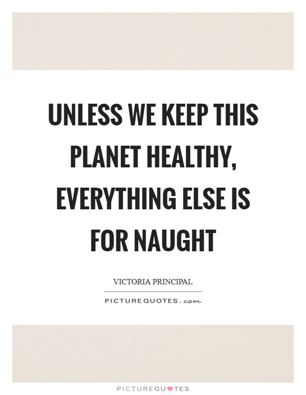 Unless we keep this planet healthy, everything else is for naught Picture Quote #1