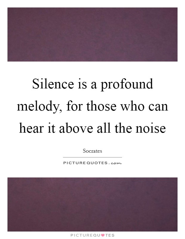 Silence is a profound melody, for those who can hear it above all the noise Picture Quote #1