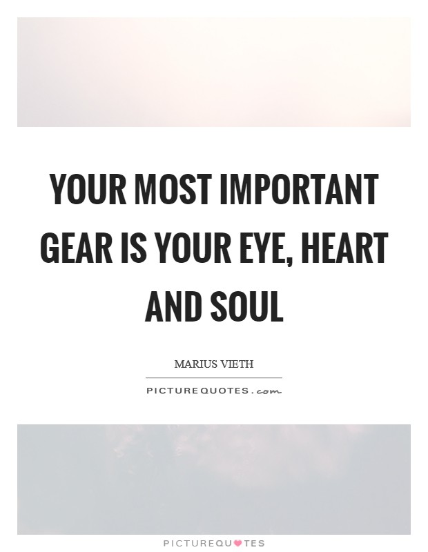 Your most important gear is your eye, heart and soul Picture Quote #1