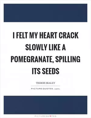 I felt my heart crack slowly like a pomegranate, spilling its seeds Picture Quote #1