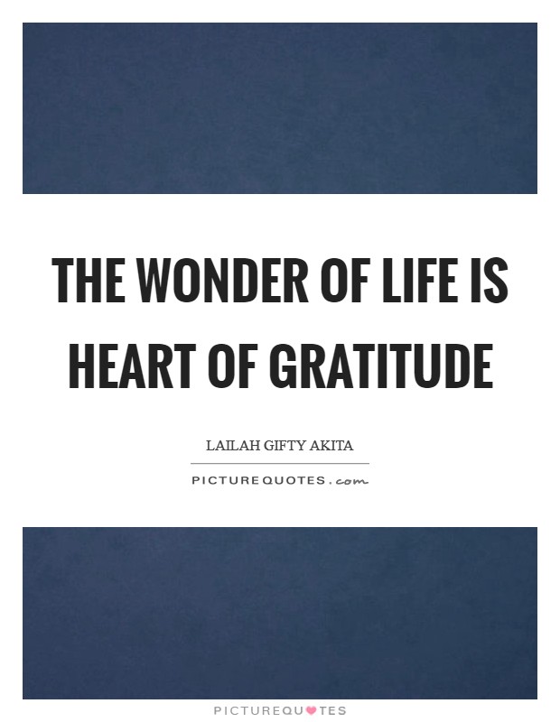 The wonder of life is heart of gratitude Picture Quote #1
