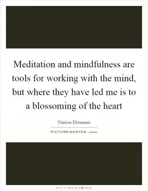 Meditation and mindfulness are tools for working with the mind, but where they have led me is to a blossoming of the heart Picture Quote #1